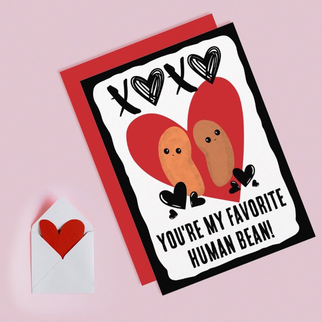 Cartão De Festividades Favorite Human Being Bean Xoxo Valentine's Day (Criador carregado)