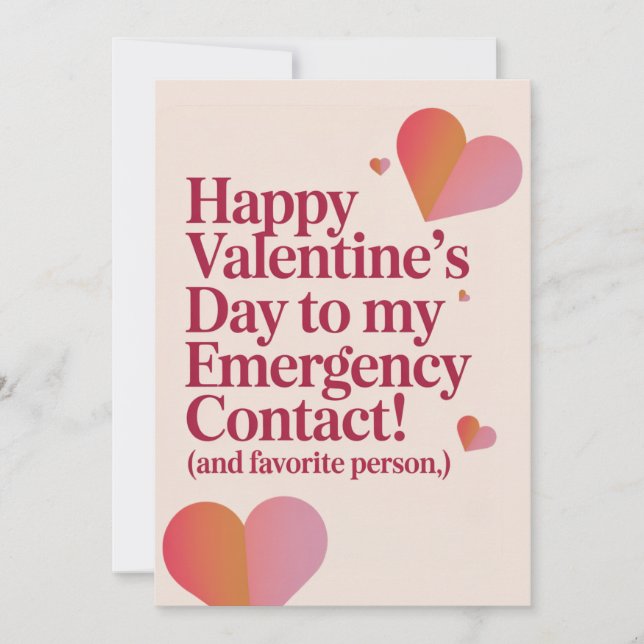 Cartão De Festividades Favorite Person Cute Hearts Funny Retro Valentines (Frente)