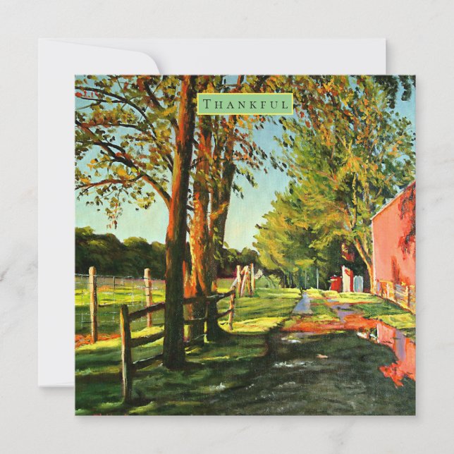 Cartão De Festividades Fazenda com estábulos de cavalos (Frente)