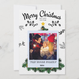 Cartão De Festividades Fazenda de Árvore de Natal da Família Russa