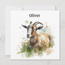 Fazenda em Aquarela Cabra, personalizado