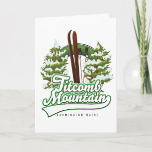 Cartão De Festividades Fazenda Titcomb Mountain Farmington Maine Esqui