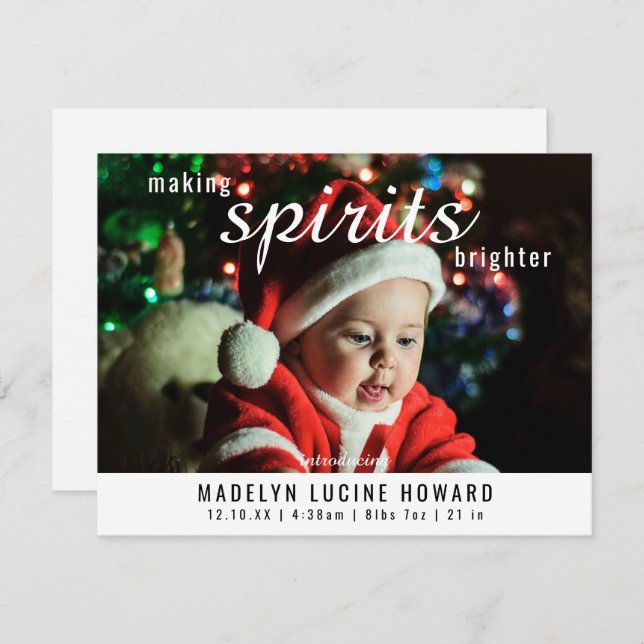 Cartão De Festividades Fazendo Espíritos Mais Brilhantes Nascimento de Na (Frente/Verso)