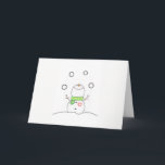 Cartão De Festividades Fazendo malabarismo com Snowman<br><div class="desc">Esse malabarista Snowman tem talento,  e você também. Você é apreciado por tudo que você faz.</div>
