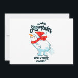 Cartão De Festividades Fazendo Snowman Fartar Como Os Flocos De Neve São<br><div class="desc">Este design de boneco de neve engraçado vai fazer cócegas no seu osso engraçado e aquecer seu coração com uma visão única por trás da formação de flocos de neve. Levando a algumas revelações maravilhosas sobre flocos de neve</div>