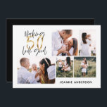 Cartão De Festividades Fazer 50 parece bom aniversário multifoto<br><div class="desc">convite de aniversário multifoto 50th</div>