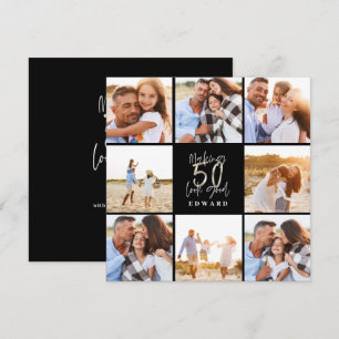 Cartão De Festividades Fazer 50 parece um bom aniversário de fotos preto 