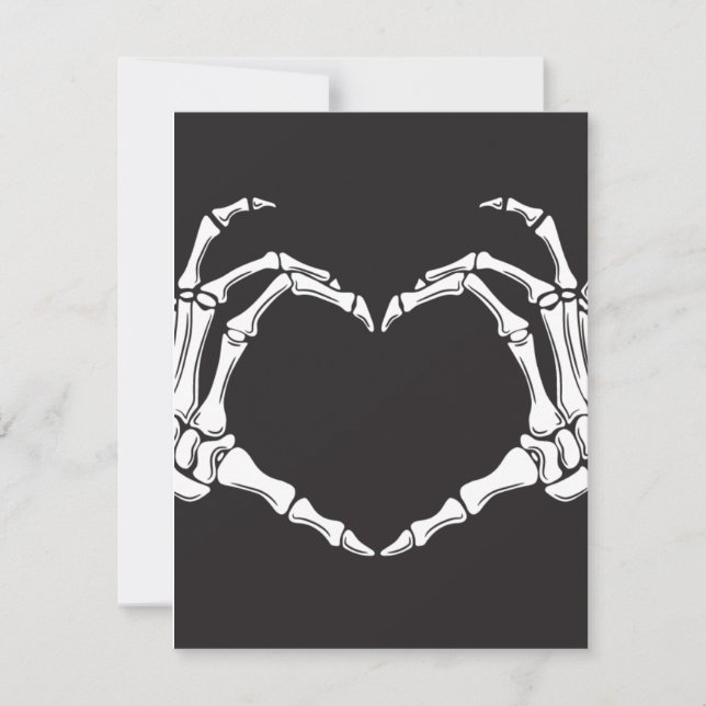 Cartão De Festividades Fazer de esqueleto a coração (Frente)