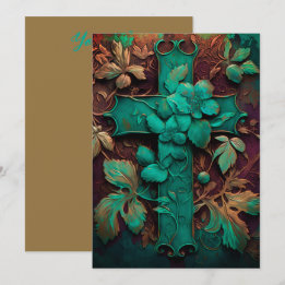Cartão De Festividades Fé Eterna - Um Eterno Verdigris Cross