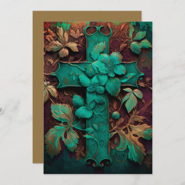 Cartão De Festividades Fé Eterna - Um Eterno Verdigris Cross