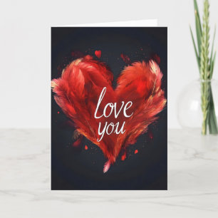 Cartão De Festividades Feather Heart Te Ama