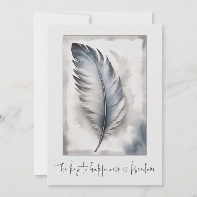 Cartão De Festividades Feder Vogelfeder Freiheit Freedom Karte Grußkarte  (Frente)