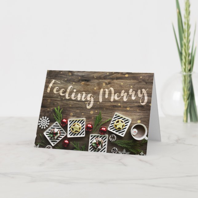 Cartão De Festividades Feeling Merry Christmas Card (Frente)