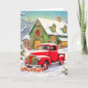 Cartão De Festividades Feira de inverno de campo bonita Feliz Natal