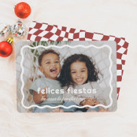 Felices Fiestas | Borde Ondulado Retro con Foto
