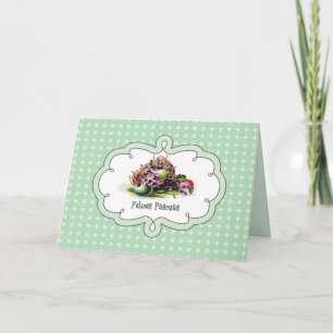 Cartão De Festividades Felices Pascuas. Placa de páscoa em espanhol