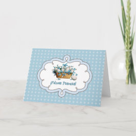 Cartão De Festividades Felices Pascuas. Placa de páscoa em espanhol