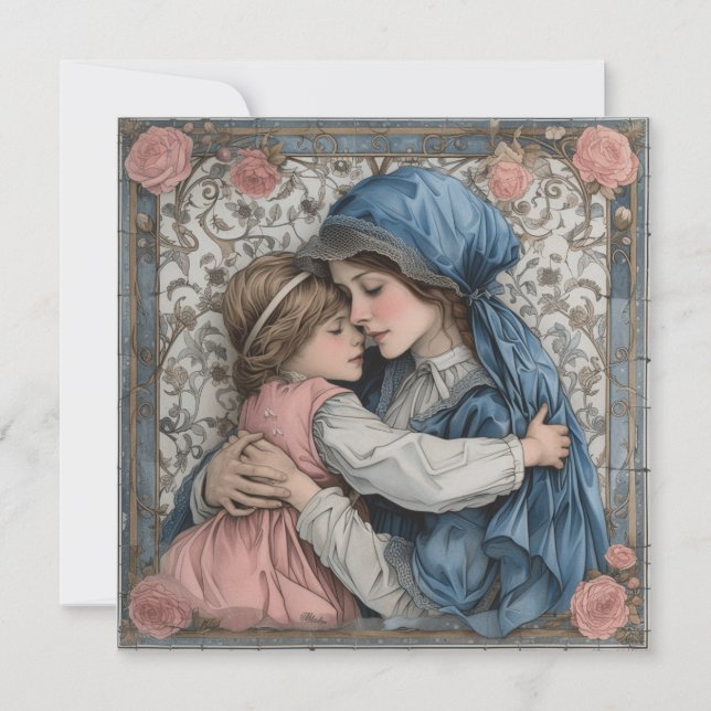 Cartão De Festividades Felicidade da maternidade: Letras doces (Frente)