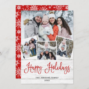 Cartão De Festividades Felicidade natalícia em madeira branca