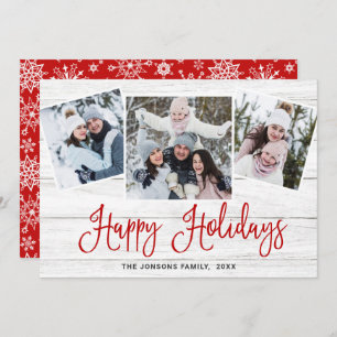 Cartão De Festividades Felicidade natalícia em madeira russa 3 FOTO