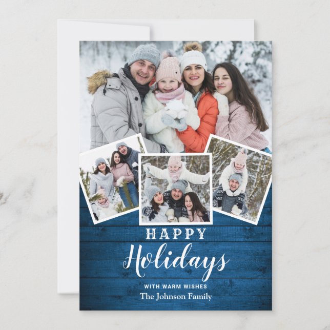 Cartão De Festividades Felicidade natalícia em madeira russa 4 FOTO Sauda (Frente)