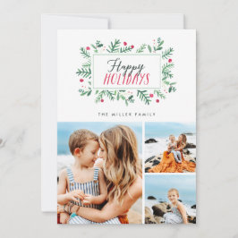 Cartão De Festividades Felicidades de Férias Botânicos Pintados 3 Foto