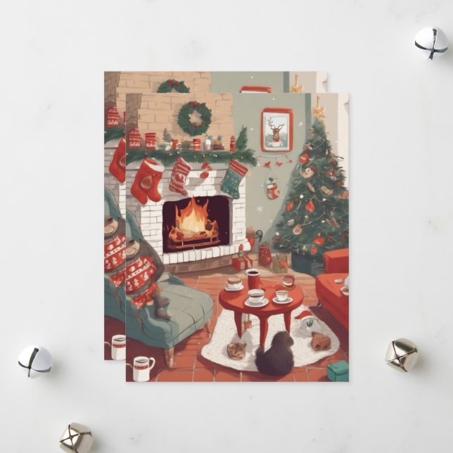 Cartão De Festividades Felicidades de Natal (Frente/Verso In Situ)