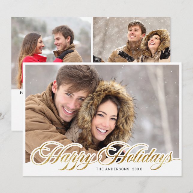 Cartão De Festividades Felicidades de Natal 3 (Frente/Verso)