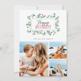 Cartão De Festividades Felicidades de Natal Botânicos Pintados 3 Foto