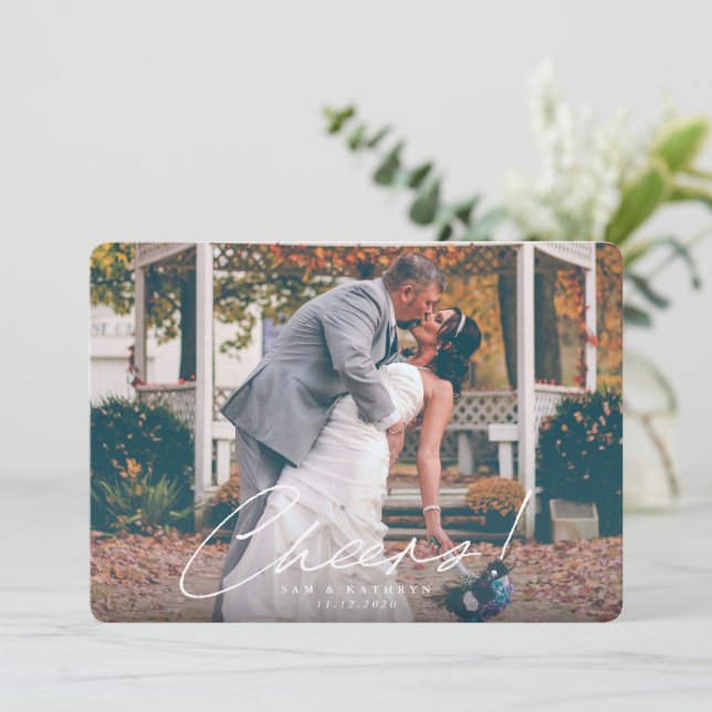 Cartão De Festividades Felicidades! Foto de Ano Novo Casada (Em pé/Frente)