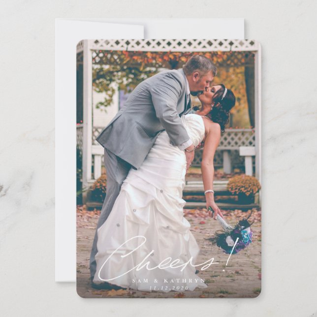 Cartão De Festividades Felicidades! Foto do Ano Novo Casado Primeiro (Frente)