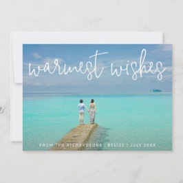 Cartão De Festividades Felicidades Mais Quentes Foto de Praia Elegante