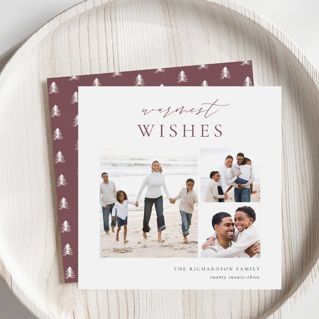 Cartão De Festividades Felicidades Mais Quentes no Natal da Colagem de Fo (Criador carregado)