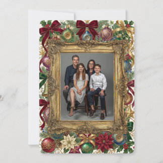 Cartão De Festividades Felicidades Natal Quadro Dourado Foto