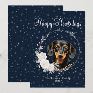 Cartão De Festividades Felicidades Natalinas Cachorro Dachshund Fofo