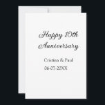 Cartão De Festividades Feliz 10º aniversário, simples nome de casamento m<br><div class="desc">design</div>