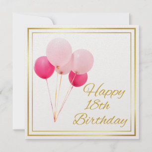 CARTÃO DE FESTIVIDADES FELIZ 18.º ANIVERSÁRIO - IMAGEM DOURADA