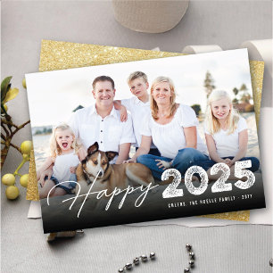 Cartão De Festividades Feliz 2022 Tipografia Foto Minimalista de Ano Novo