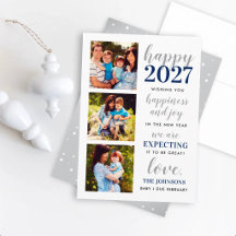 Feliz 2027 Navy Silver Dot Esperando Gravidez