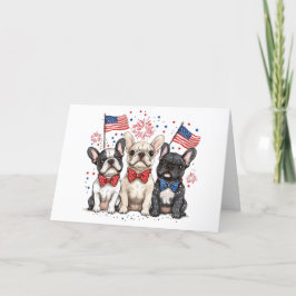 Cartão De Festividades Feliz 4 De Julho, Buldog Francês