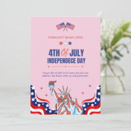 Cartão De Festividades Feliz 4 de julho | Estrelas e faixas azuis brancas