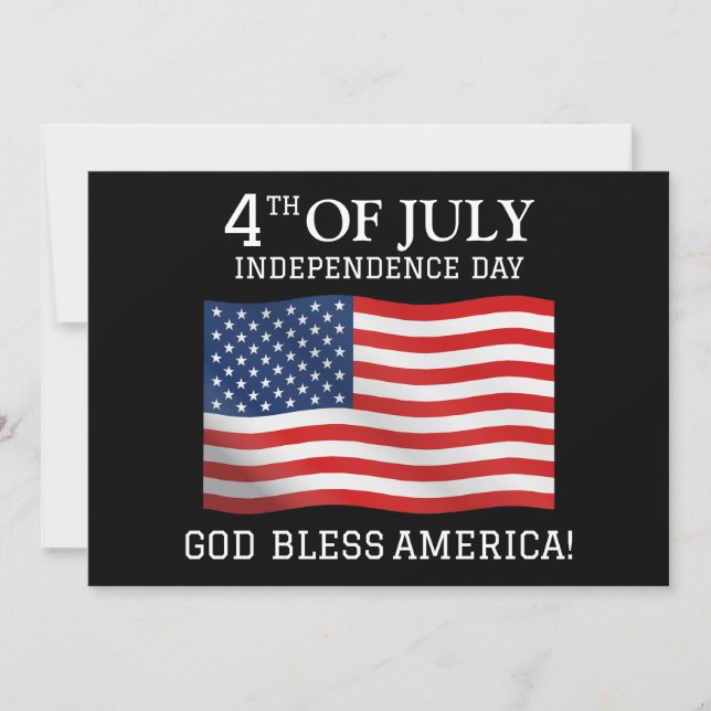 Cartão De Festividades Feliz 4 de julho Festa do Dia da Independência (Frente)