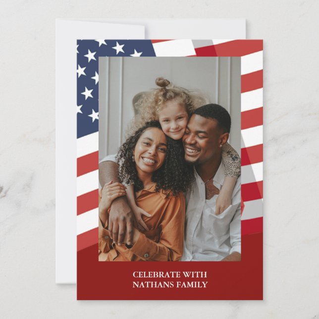 Cartão De Festividades Feliz 4 de julho Foto do Dia da Independência (Frente)