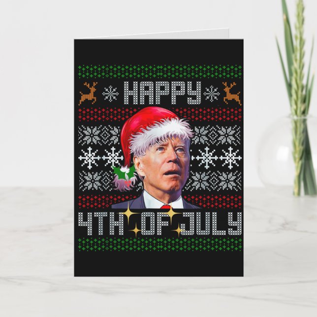 Cartão De Festividades Feliz 4 de julho Joe Biden Natal (Frente)