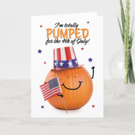 Cartão De Festividades Feliz 4 de julho Patriótico Pumpkin