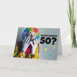 Cartão De Festividades Feliz 50º aniversário do Humor Palhaço