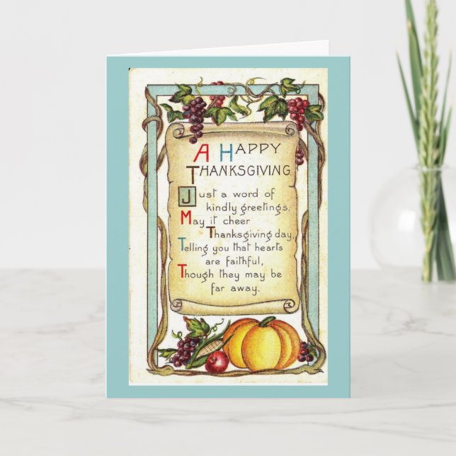 Cartão De Festividades Feliz Ação de Graças (Frente)