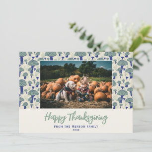 Cartão De Festividades Feliz Ação de Graças Cogumelo Outono Foto