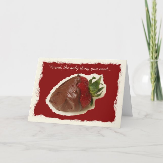 Cartão De Festividades Feliz amigo do Dia dos Namorados É sobre chocolate (Frente)