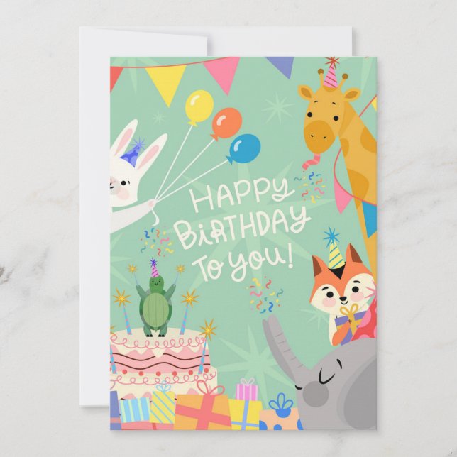 Cartão De Festividades Feliz aniversário (Frente)